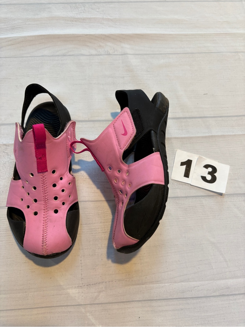 Nike Pink and Black Kids' Water Sandals